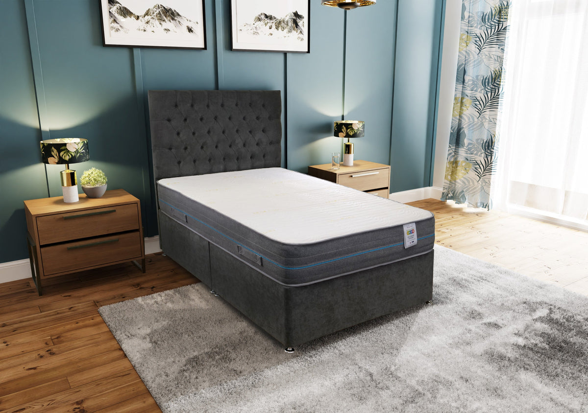 Gel Ortho Support Mattress, on a divan in a bedroom