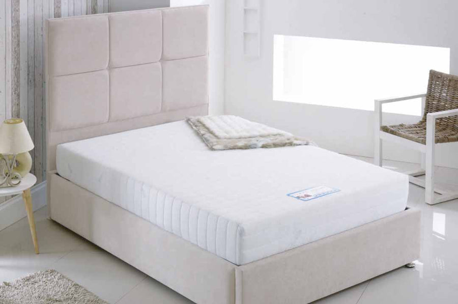 Coolmax Memory Foam Mattress, on a divan in a bedroom
