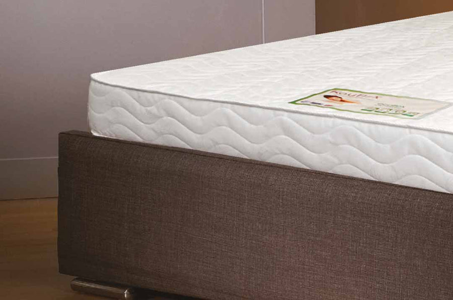Ecoflex 15 cm Firm Foam Mattress, corner and quilted damask cover
