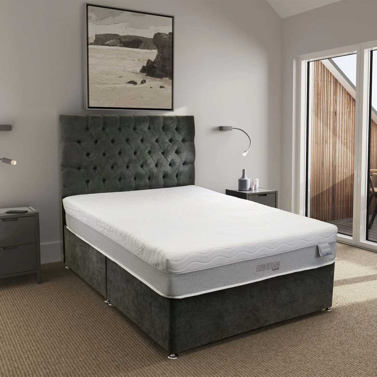HiBERN8 Hybrid Foam Mattress, in a bedroom setting