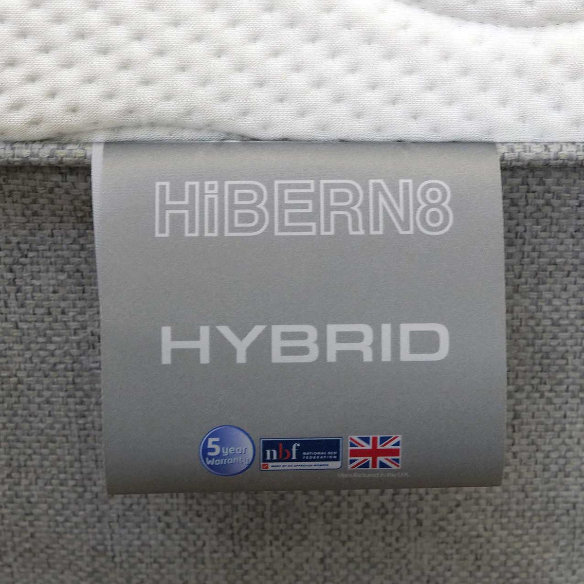 HiBERN8 Hybrid Foam Mattress, Hybrid label close-up