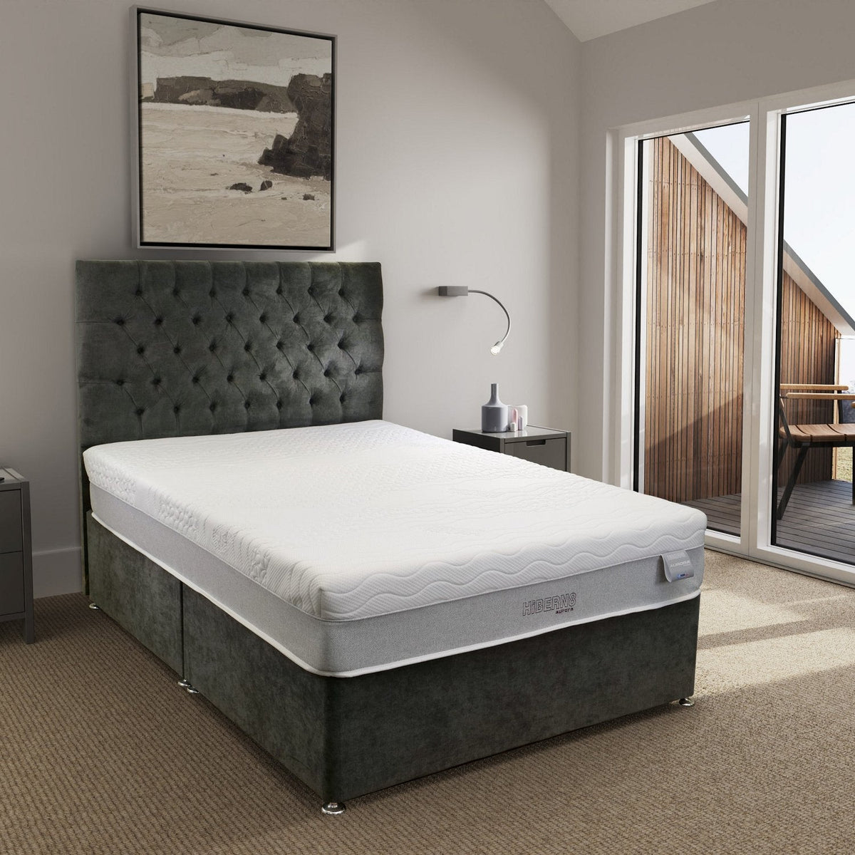 HiBERN8 Aurora Pocket Sprung Mattress, in a bedroom setting