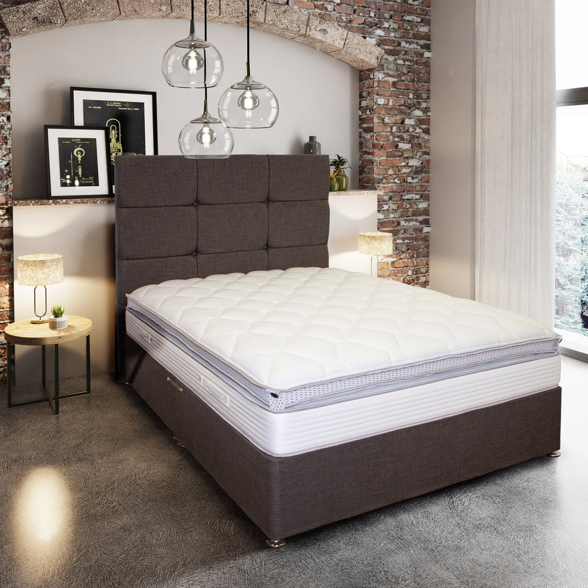 O-Zone 4000 Pillow Top Dual Season Mattress, in a bedroom setting