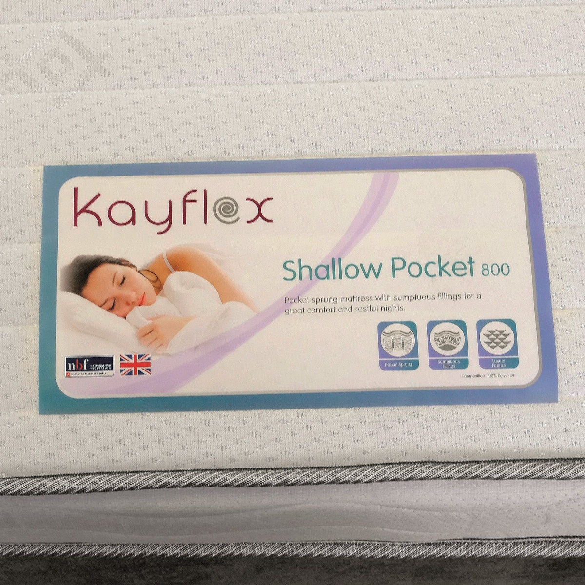 Kids Shallow Pocket Bunk Mattress, Shallow Pocket 800 label