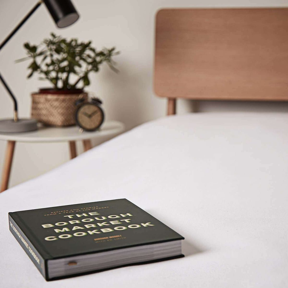 Panda bamboo mattress protector, on a bed