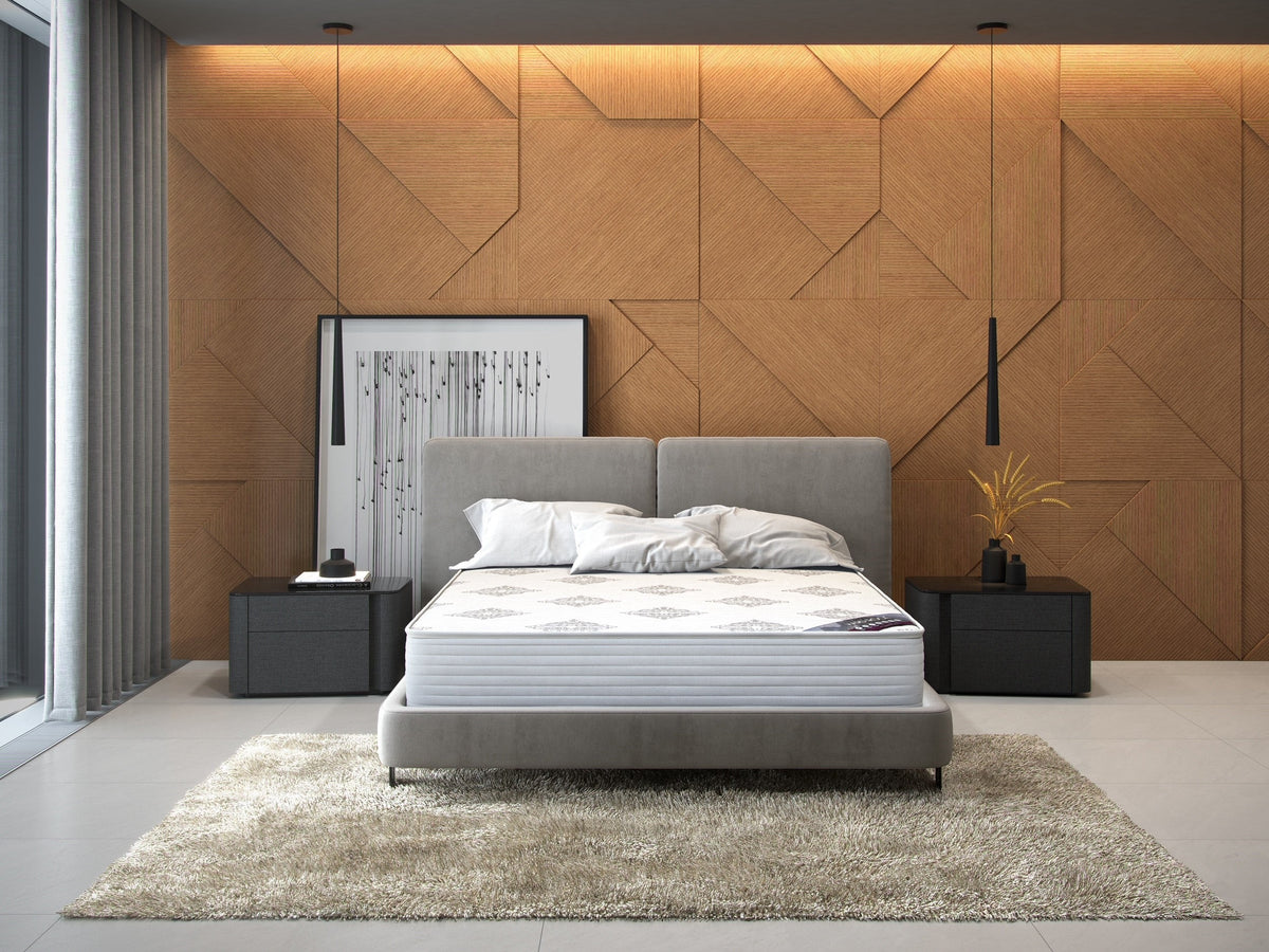 Hard Rock Super Firm Foam Mattress, in a bedroom setting