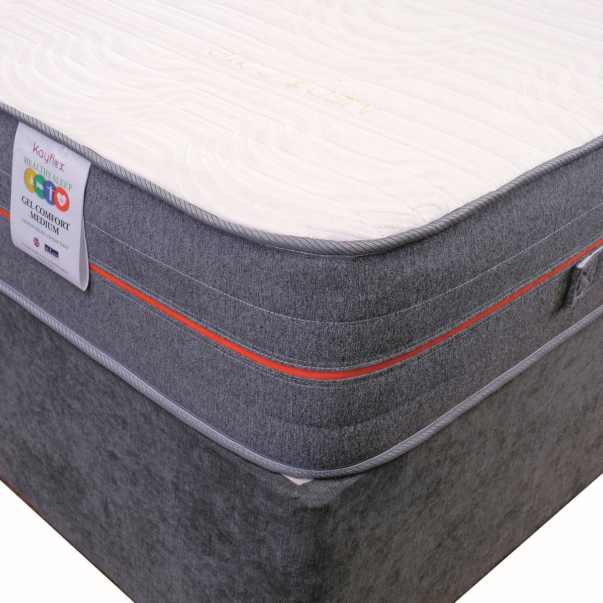 Gel Comfy Tension Relief Mattress, corner and border