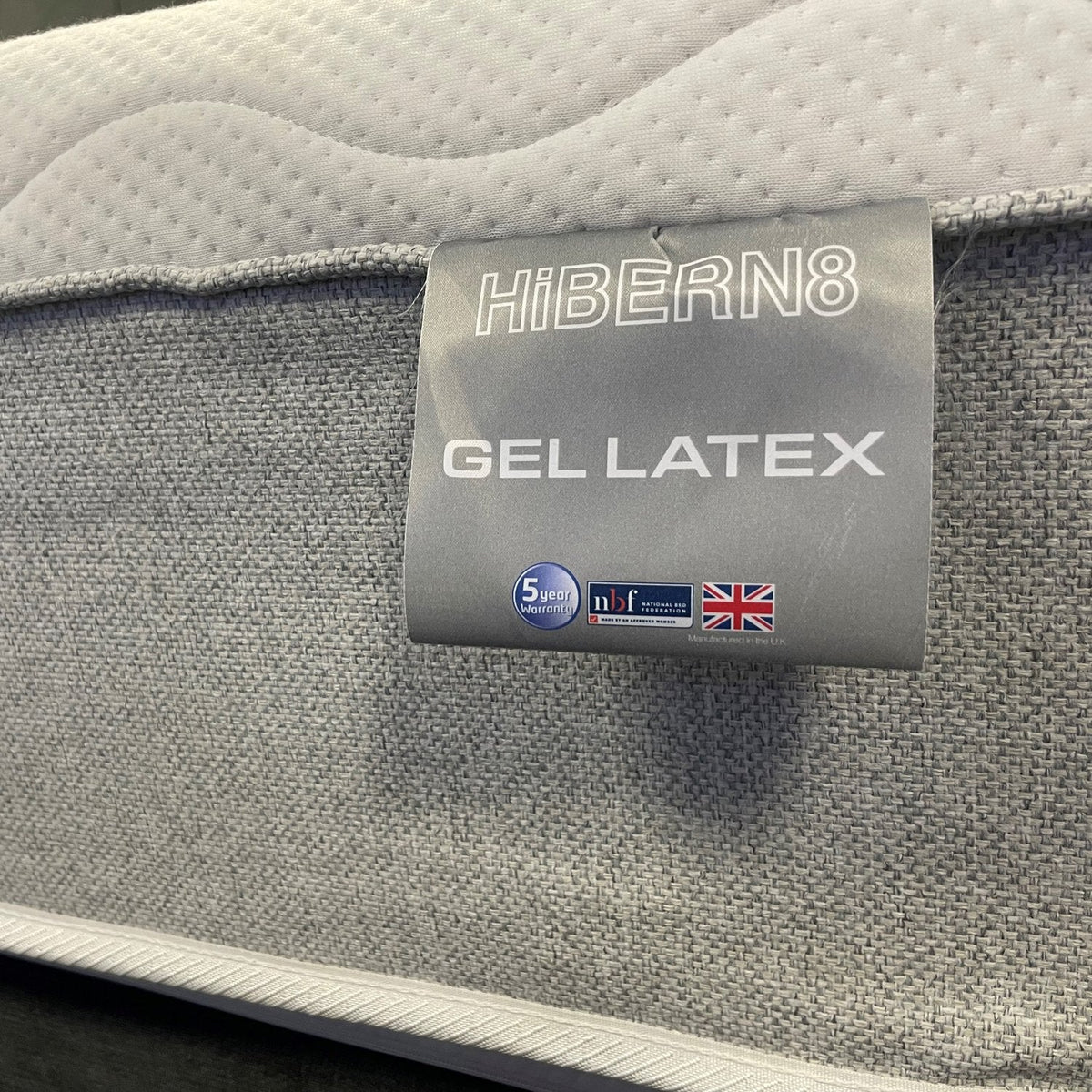 HiBERN8 Gel Latex Pocket Sprung Mattress, Gel Latex label close-up